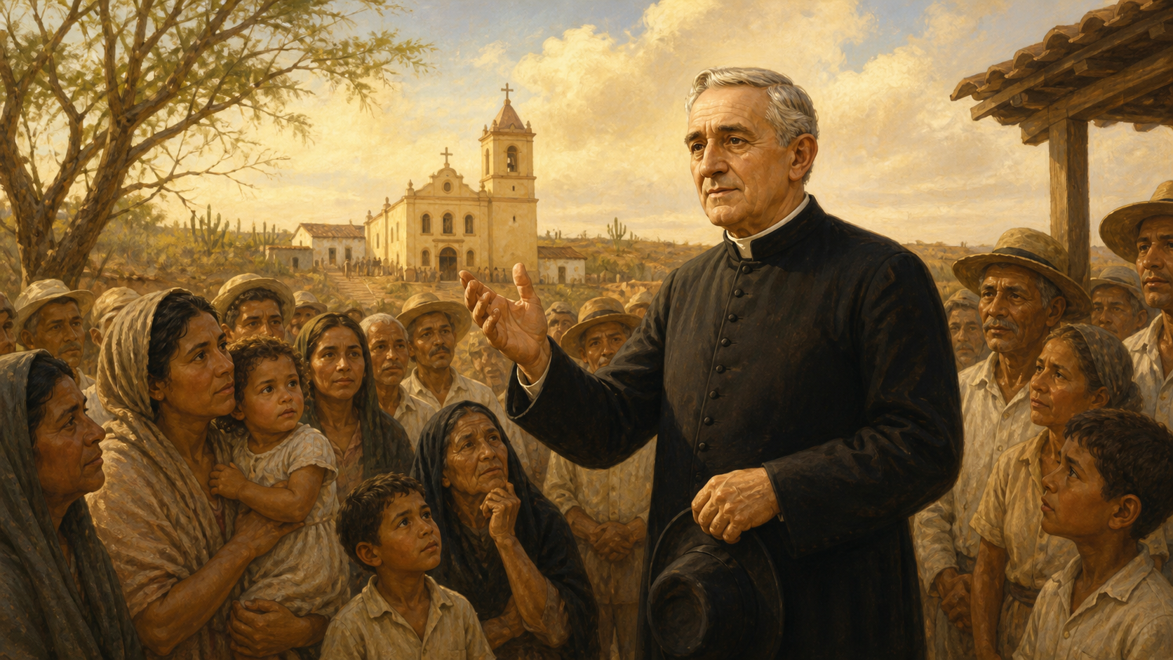 Padre Cícero junto a romeiros no sertão de Juazeiro do Norte