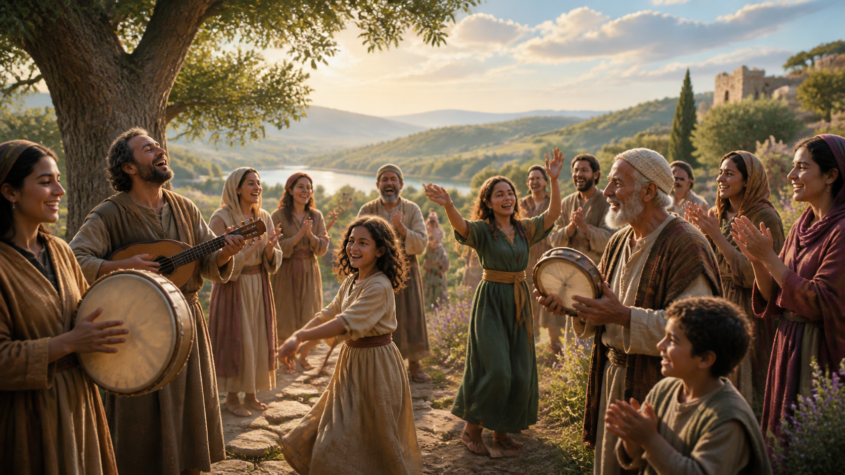 Comunidade cantando um cântico novo no Salmo 149